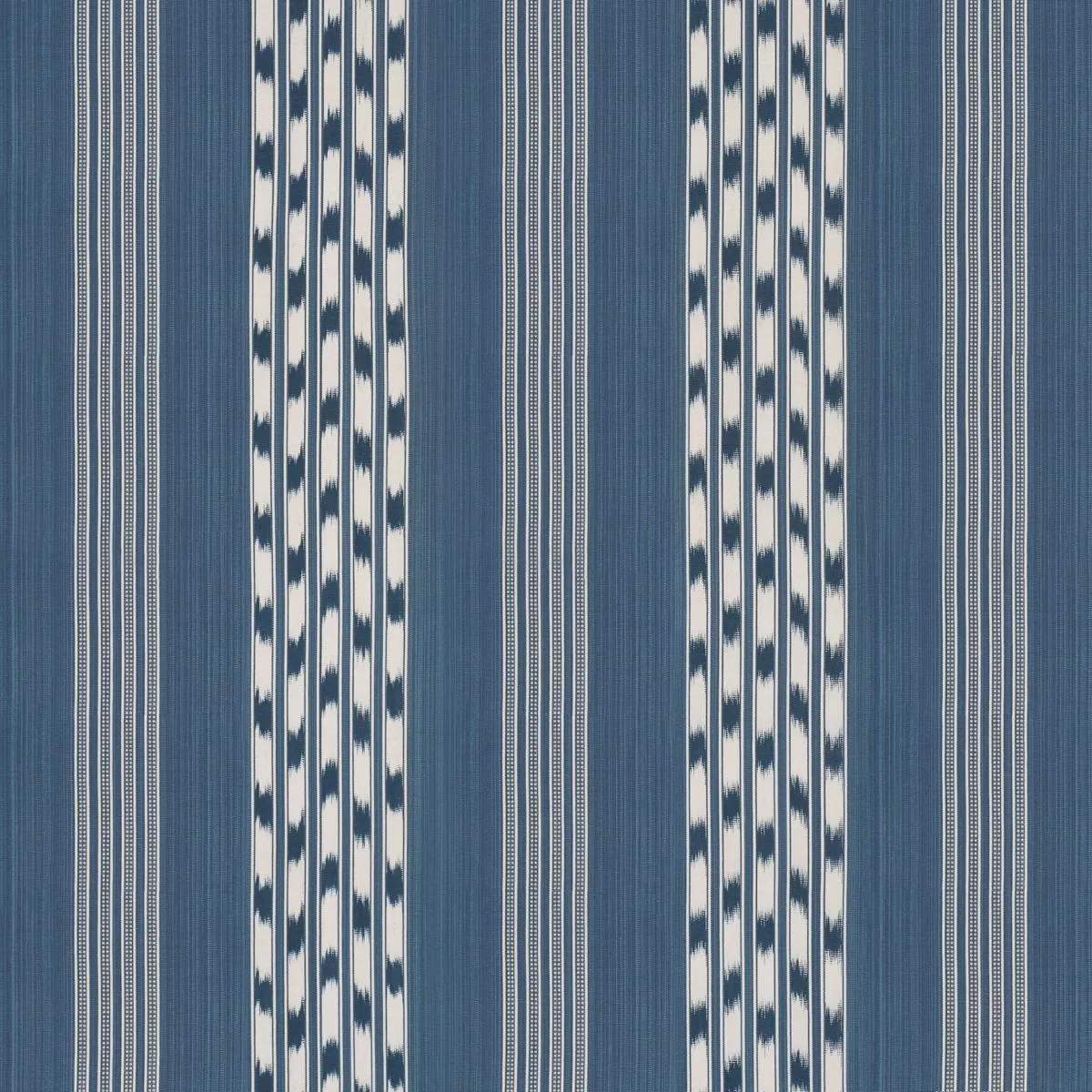 Schumacher 87241 Deja Stripe Indigo fabric swatch