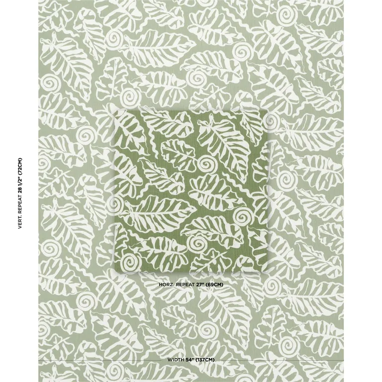 Schumacher 181990 Del Mar Indoor/Outdoor Verde fabric swatch