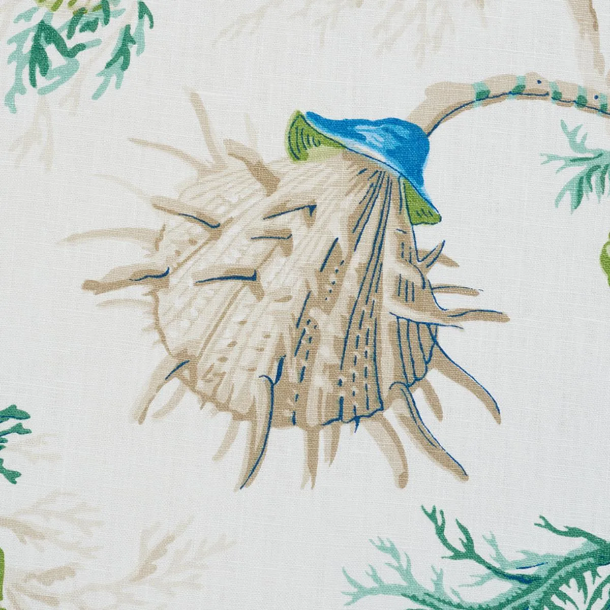 Schumacher 178760 Del Tesoro Blue & Green fabric swatch
