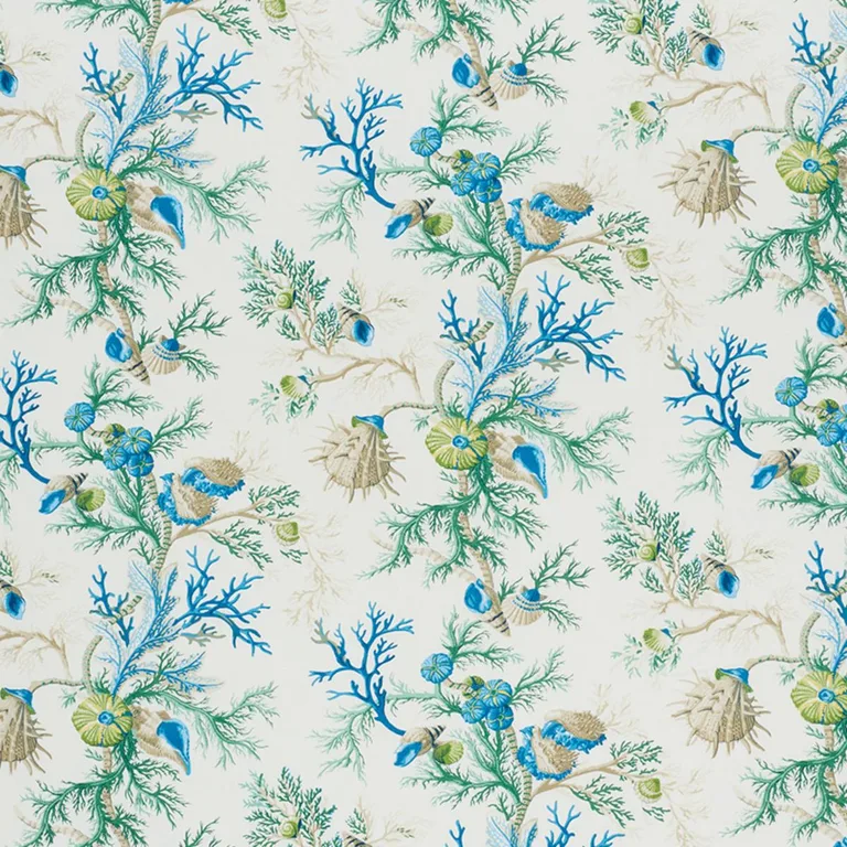 Schumacher 178760 Del Tesoro Blue & Green fabric swatch