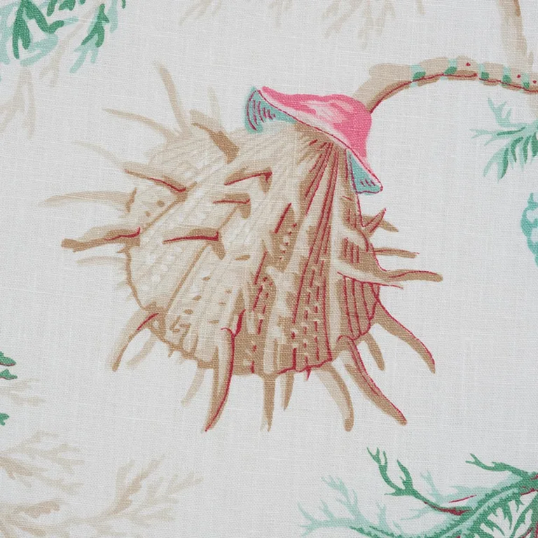 Schumacher 178761 Del Tesoro Pink & Aqua fabric swatch