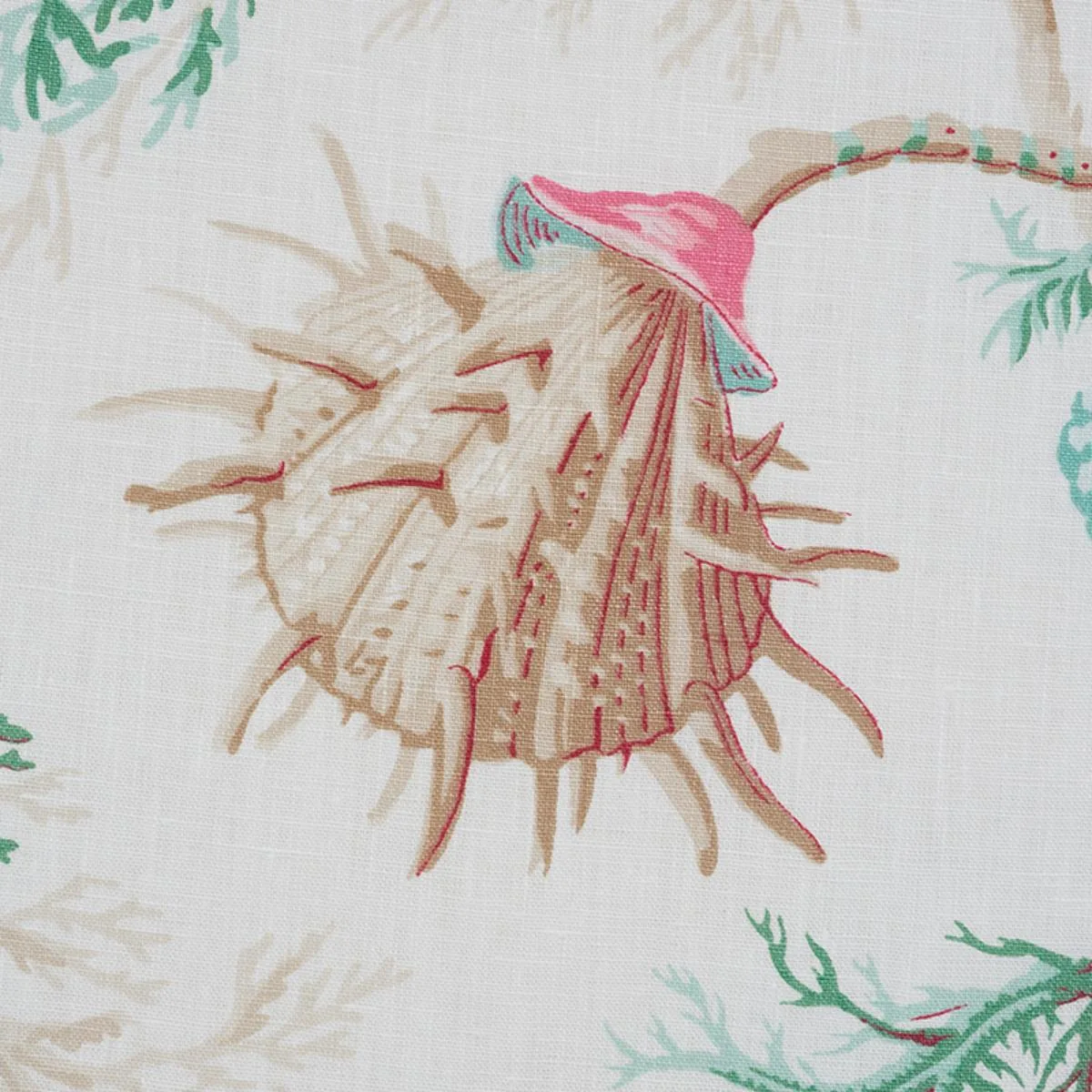 Schumacher 178761 Del Tesoro Pink & Aqua fabric swatch