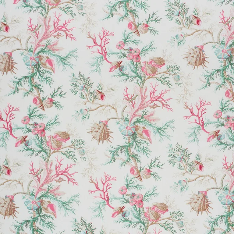 Schumacher 178761 Del Tesoro Pink & Aqua fabric swatch