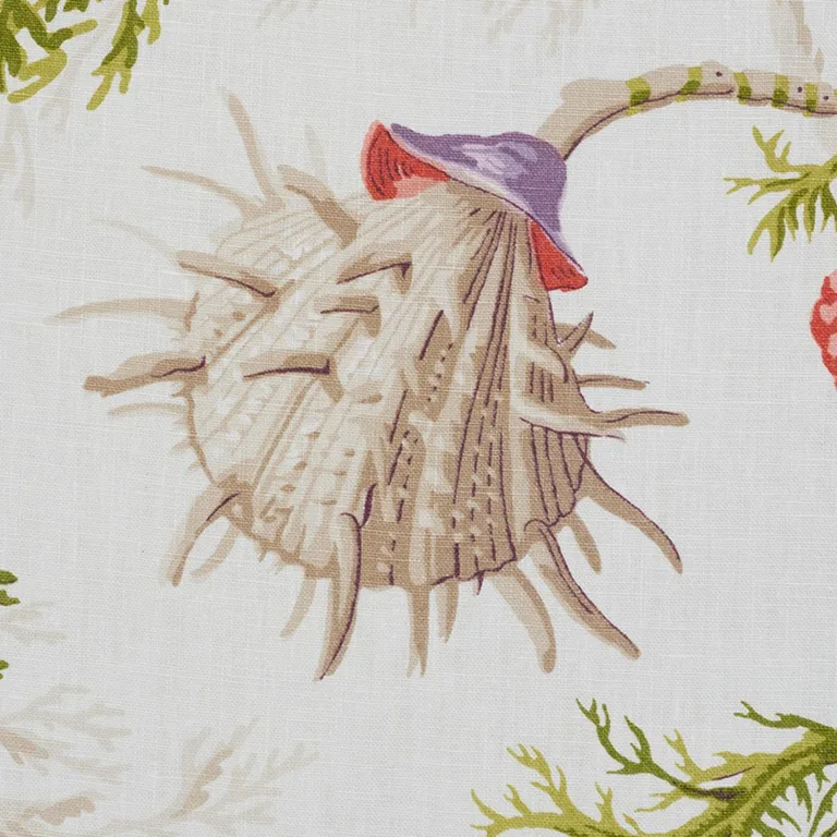 Schumacher 178762 Del Tesoro Purple & Coral fabric swatch