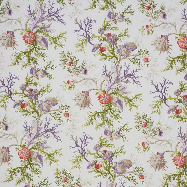 Schumacher 178762 Del Tesoro Purple & Coral fabric swatch