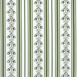 Schumacher 180661 Delft Stripe Green fabric swatch