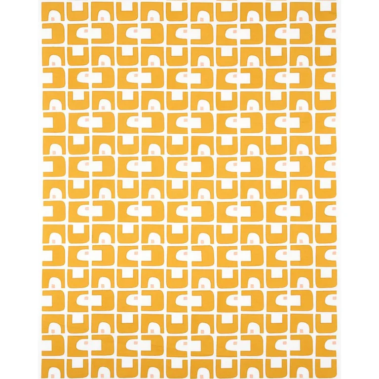 Schumacher 82033 Den Appliqué Ochre fabric swatch