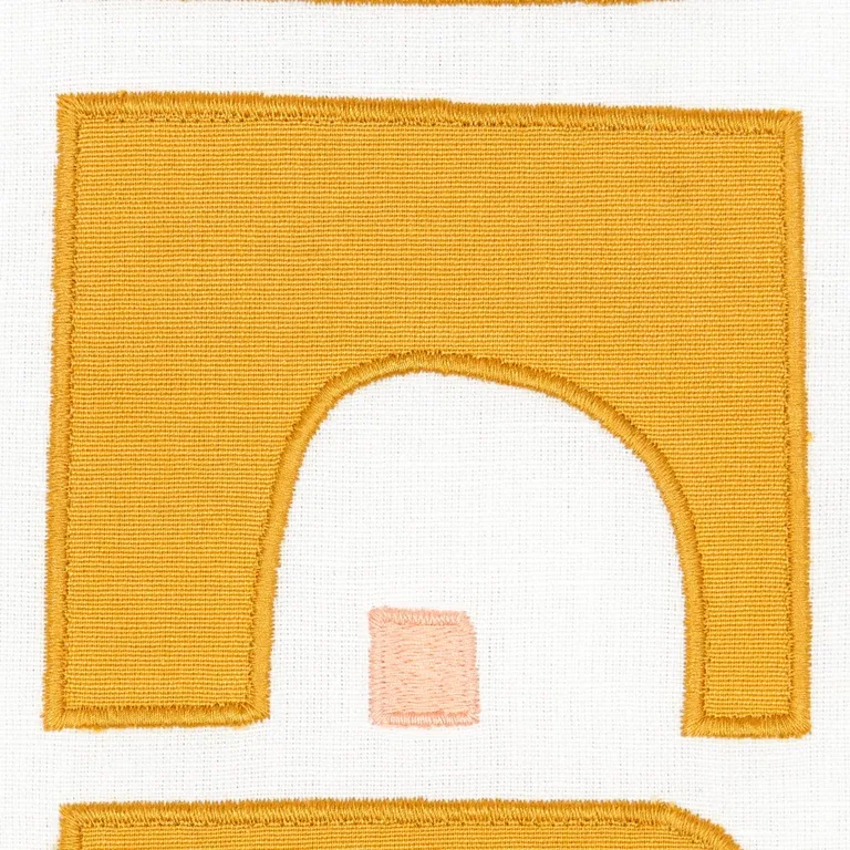Schumacher 82033 Den Appliqué Ochre fabric swatch