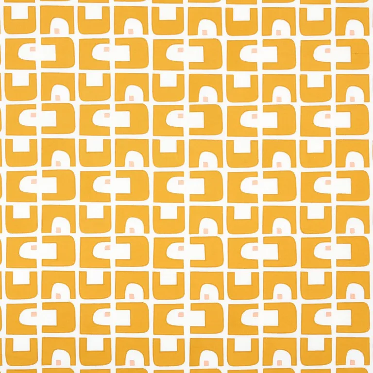 Schumacher 82033 Den Appliqué Ochre fabric swatch