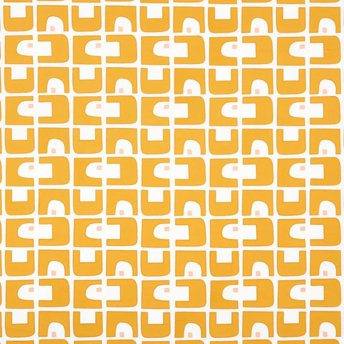 Schumacher 82033 Den Appliqué Ochre fabric swatch