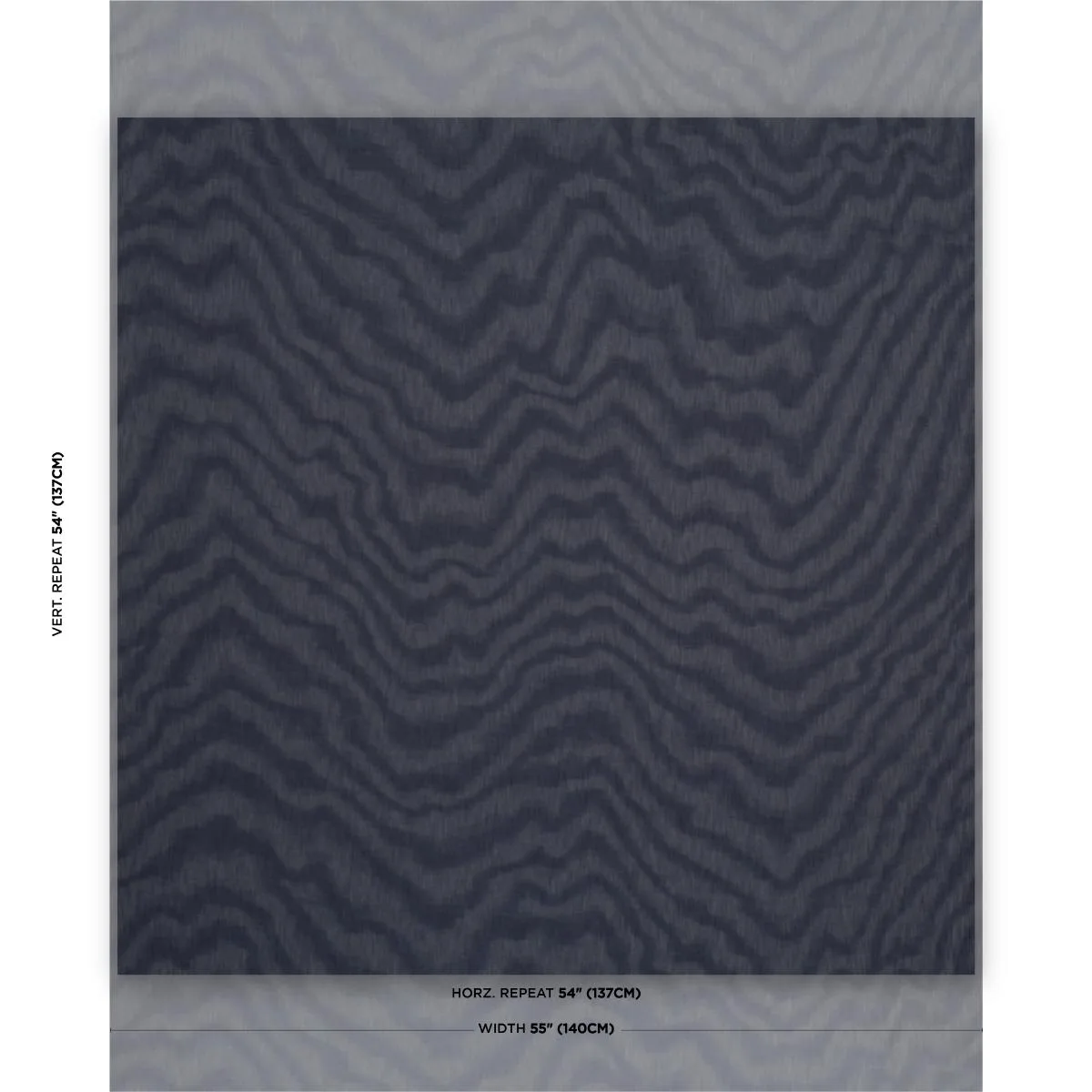 Schumacher 86960 Denim Moiré Denim fabric swatch
