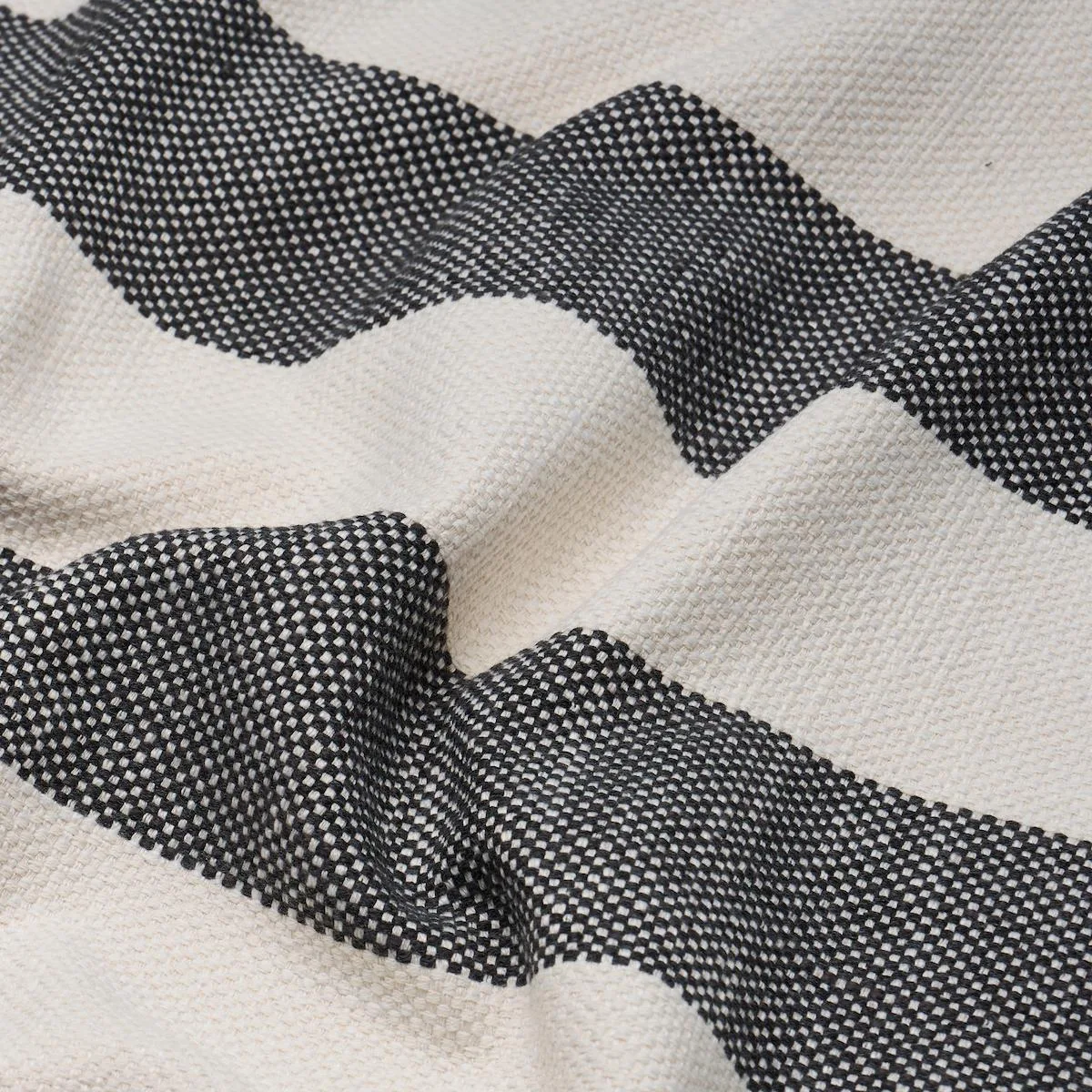 Schumacher 83832 Desert Wide Stripe Charcoal fabric swatch