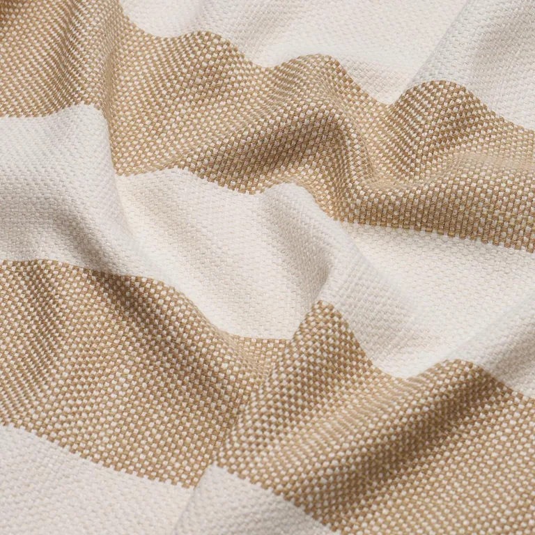 Schumacher 83831 Desert Wide Stripe Sand fabric swatch