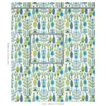 Schumacher 79821 Desna Embroidery Blue & Green fabric swatch