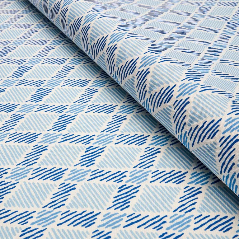 Schumacher 180230 Dexter Indoor/Outdoor Blues fabric swatch