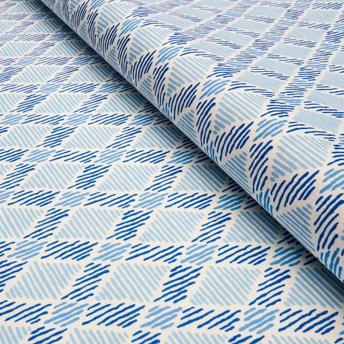Schumacher 180230 Dexter Indoor/Outdoor Blues fabric swatch