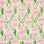 Schumacher 180232 Dexter Indoor/Outdoor Pink & Green fabric swatch