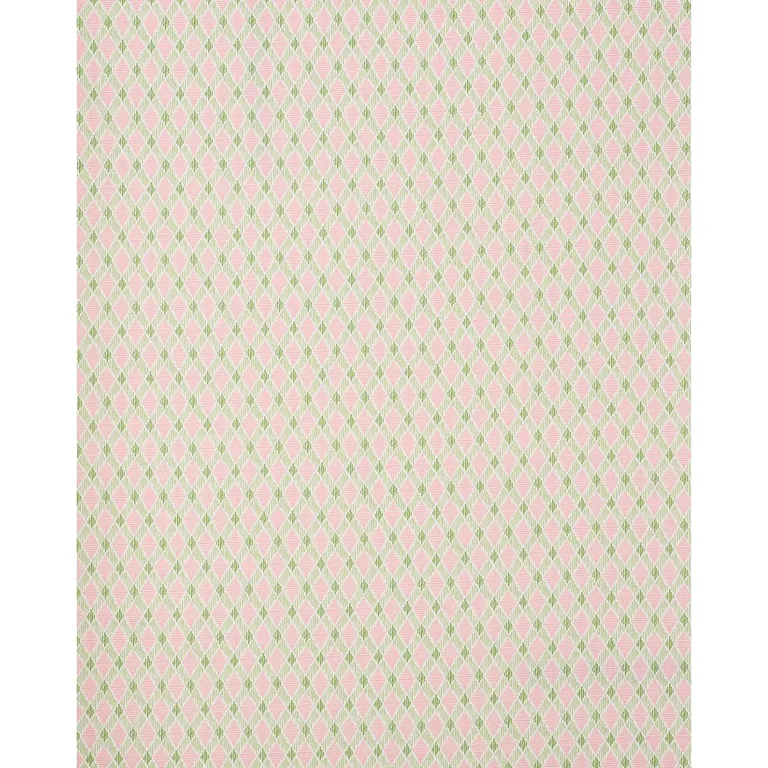 Schumacher 180232 Dexter Indoor/Outdoor Pink & Green fabric swatch
