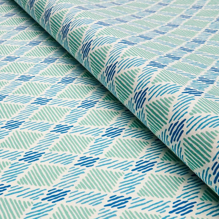 Schumacher 180231 Dexter Indoor/Outdoor Turquoise fabric swatch