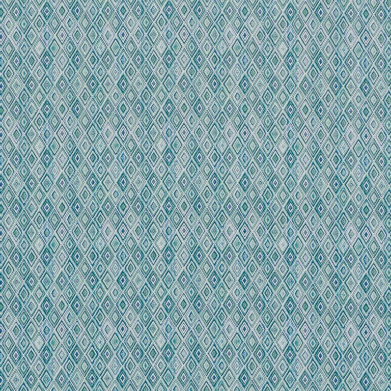 Schumacher 75920 Diamond Strie Indoor/Outdoor Peacock fabric swatch