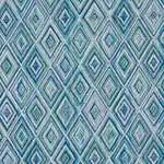Schumacher 75920 Diamond Strie Indoor/Outdoor Peacock fabric swatch