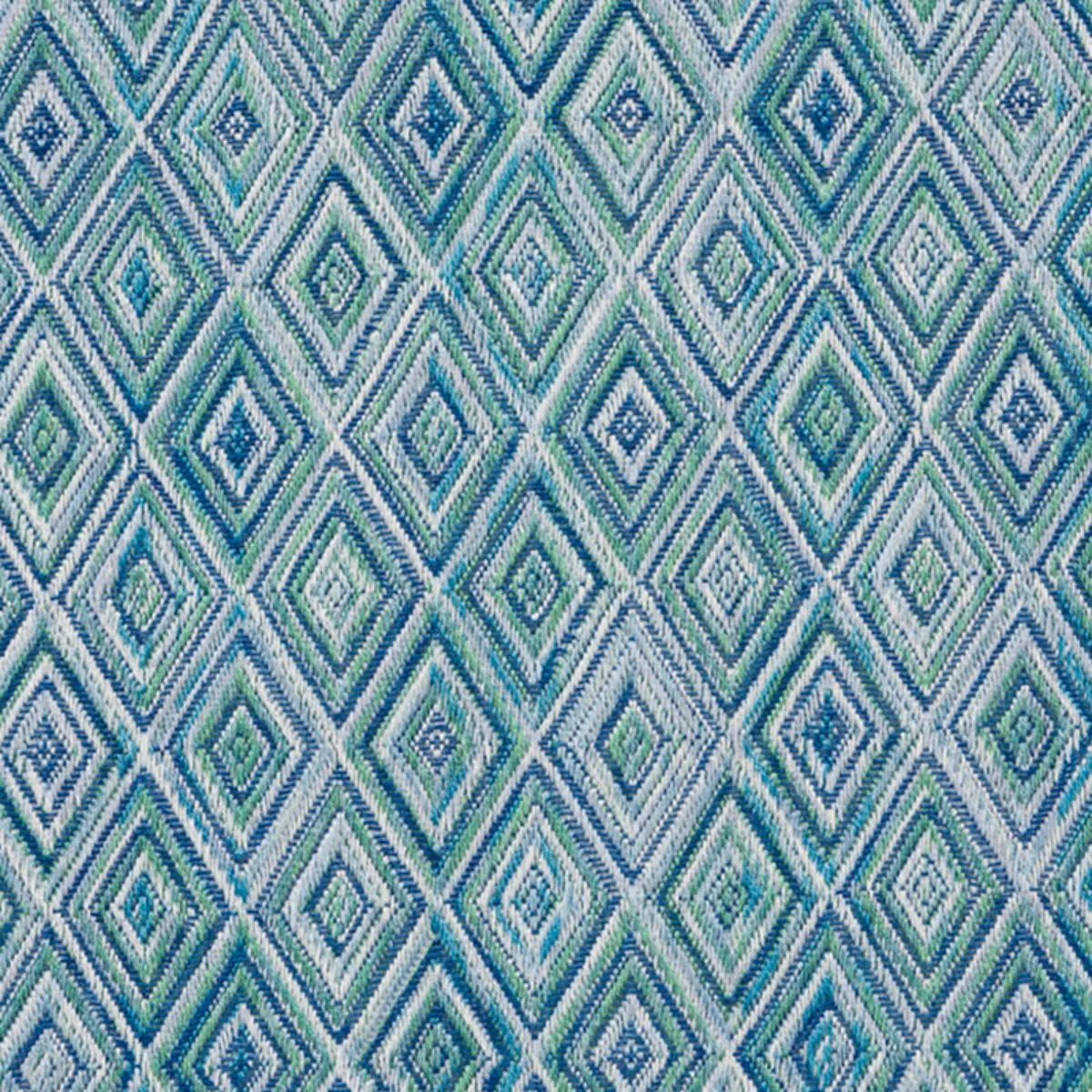 Schumacher 75920 Diamond Strie Indoor/Outdoor Peacock fabric swatch