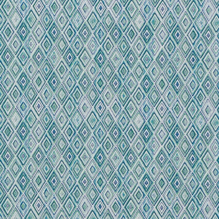 Schumacher 75920 Diamond Strie Indoor/Outdoor Peacock fabric swatch