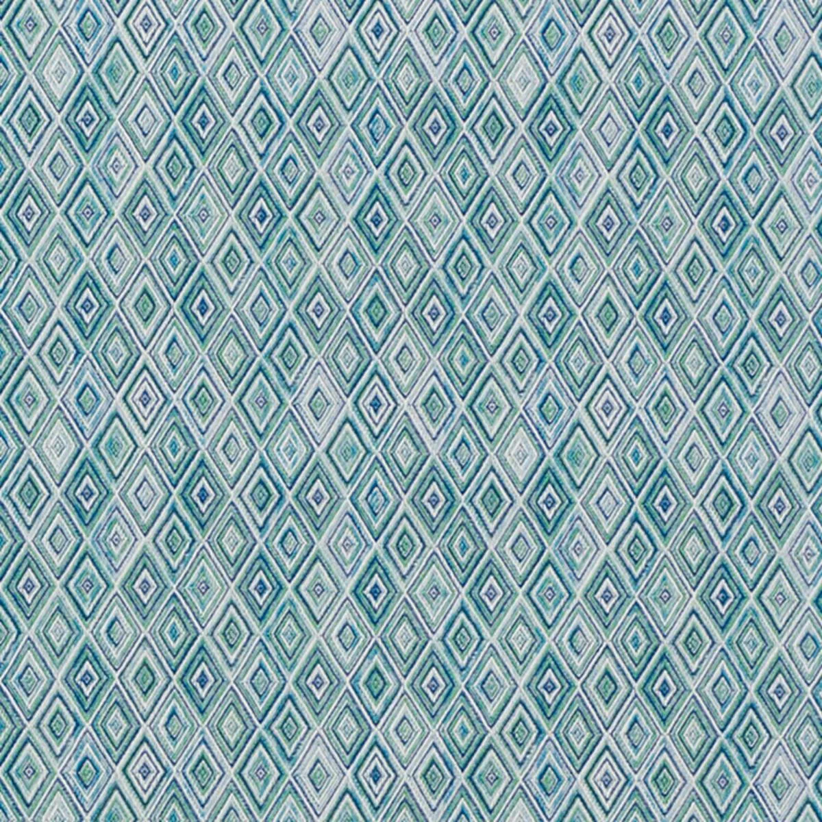 Schumacher 75920 Diamond Strie Indoor/Outdoor Peacock fabric swatch