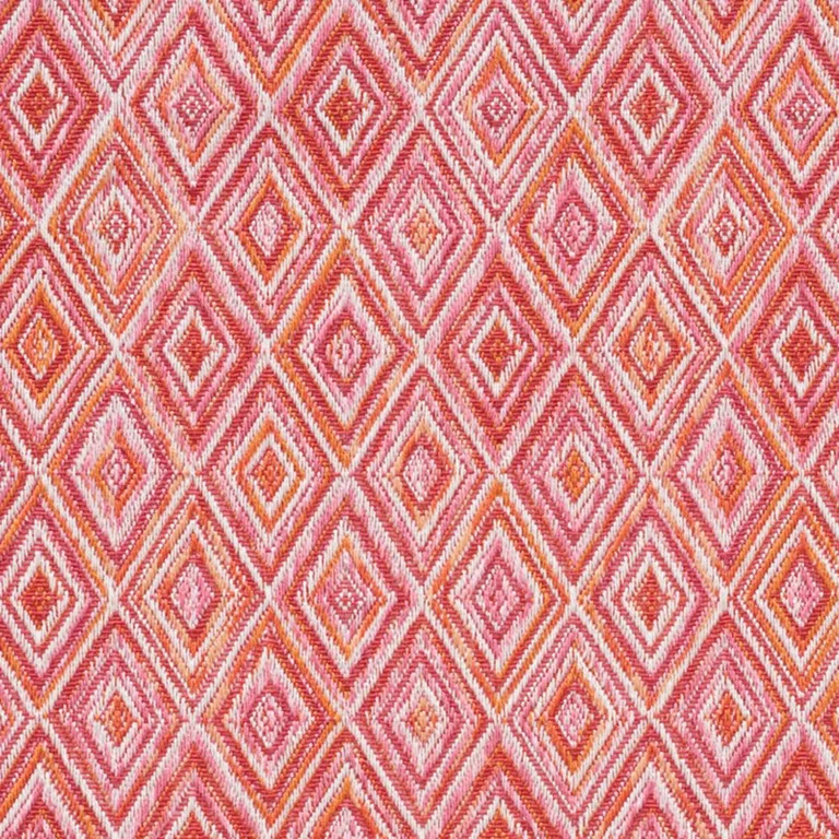 Schumacher 75922 Diamond Strie Indoor/Outdoor Pink & Orange fabric swatch