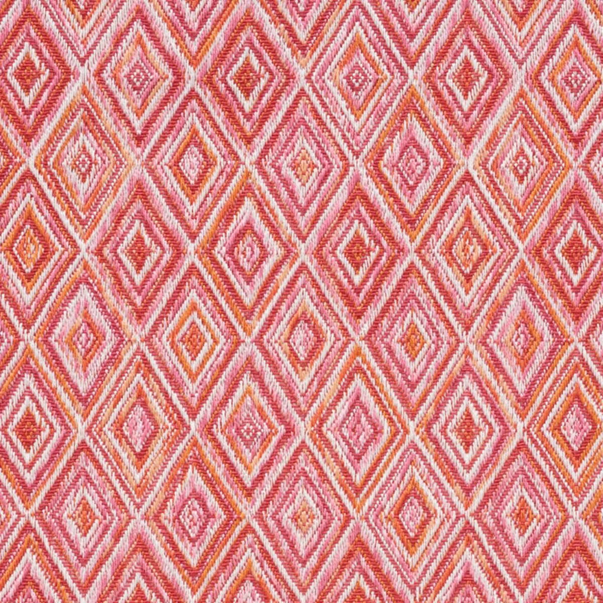 Schumacher 75922 Diamond Strie Indoor/Outdoor Pink & Orange fabric swatch