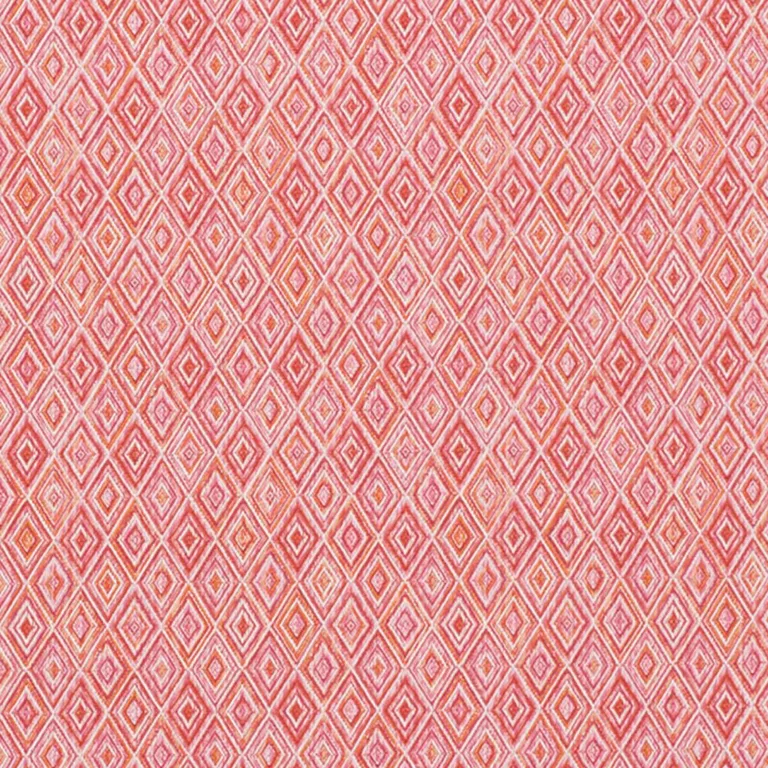 Schumacher 75922 Diamond Strie Indoor/Outdoor Pink & Orange fabric swatch