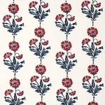 Schumacher 179741 Dianthus Hand Block Print Indigo & Iron fabric swatch