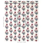 Schumacher 179741 Dianthus Hand Block Print Indigo & Iron fabric swatch