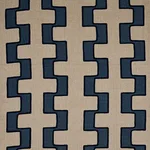 Schumacher 179682 Dixon Embroidered Print Linen Blue fabric swatch