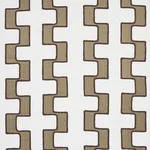 Schumacher 179680 Dixon Embroidered Print Linen Neutral fabric swatch