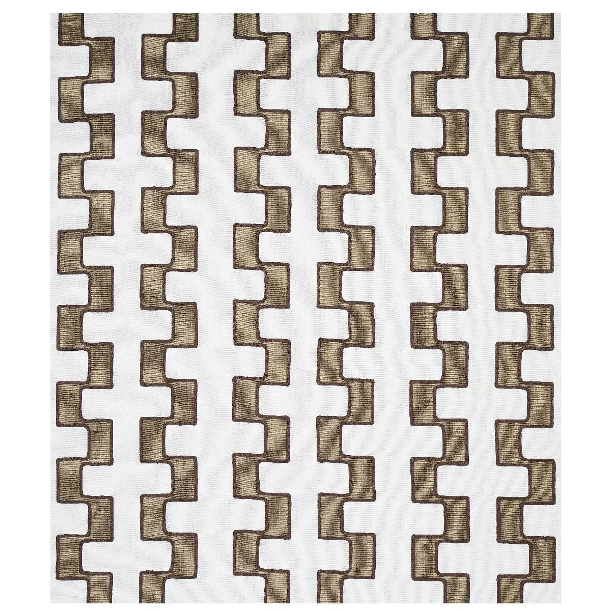 Schumacher 179680 Dixon Embroidered Print Linen Neutral fabric swatch