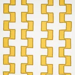Schumacher 179681 Dixon Embroidered Print Linen Yellow fabric swatch