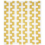 Schumacher 179681 Dixon Embroidered Print Linen Yellow fabric swatch