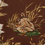 Schumacher 182661 Dog & Duck Brown fabric swatch