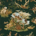 Schumacher 182662 Dog & Duck Verdant fabric swatch