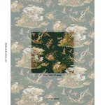 Schumacher 182662 Dog & Duck Verdant fabric swatch