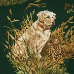 Schumacher 182662 Dog & Duck Verdant fabric swatch