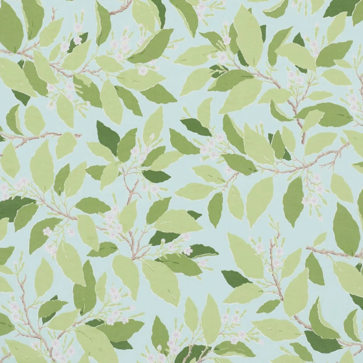 Schumacher 176522 Dogwood Leaf Aqua fabric swatch