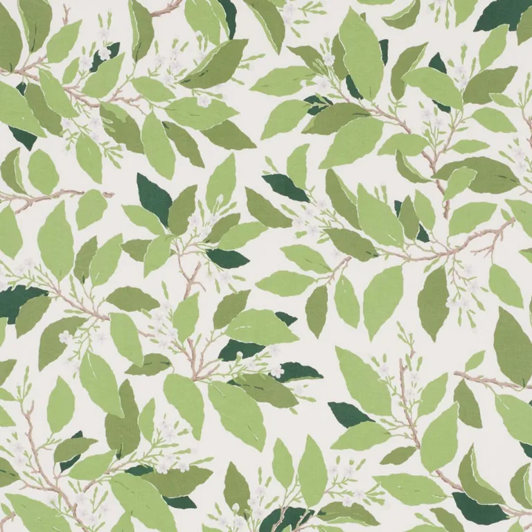 Schumacher 176520 Dogwood Leaf Ivory fabric swatch