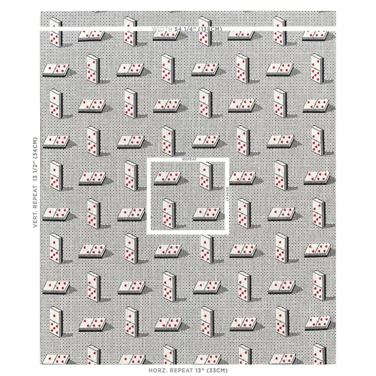 Schumacher 79320 Domino éPinglé Black fabric swatch