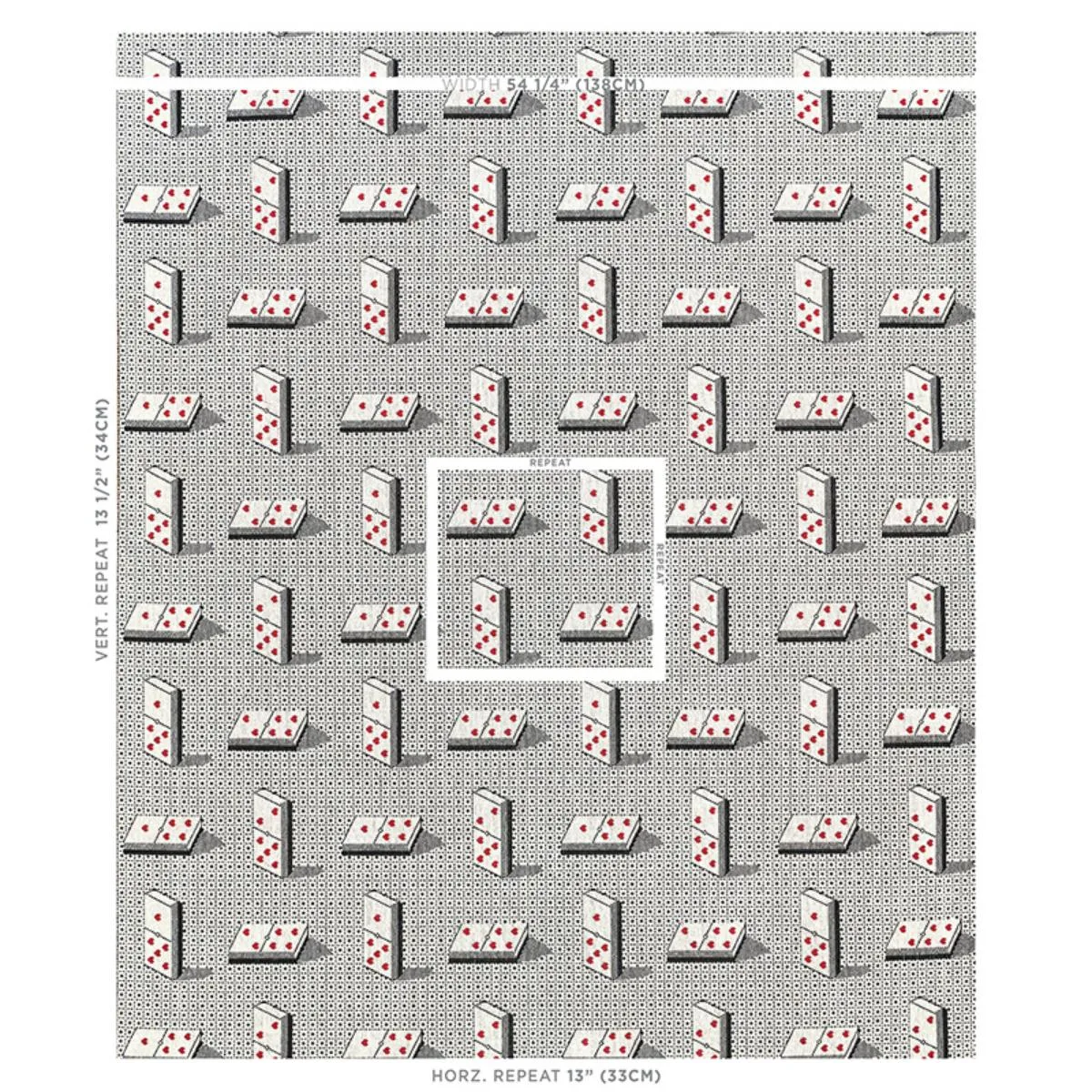 Schumacher 79320 Domino éPinglé Black fabric swatch