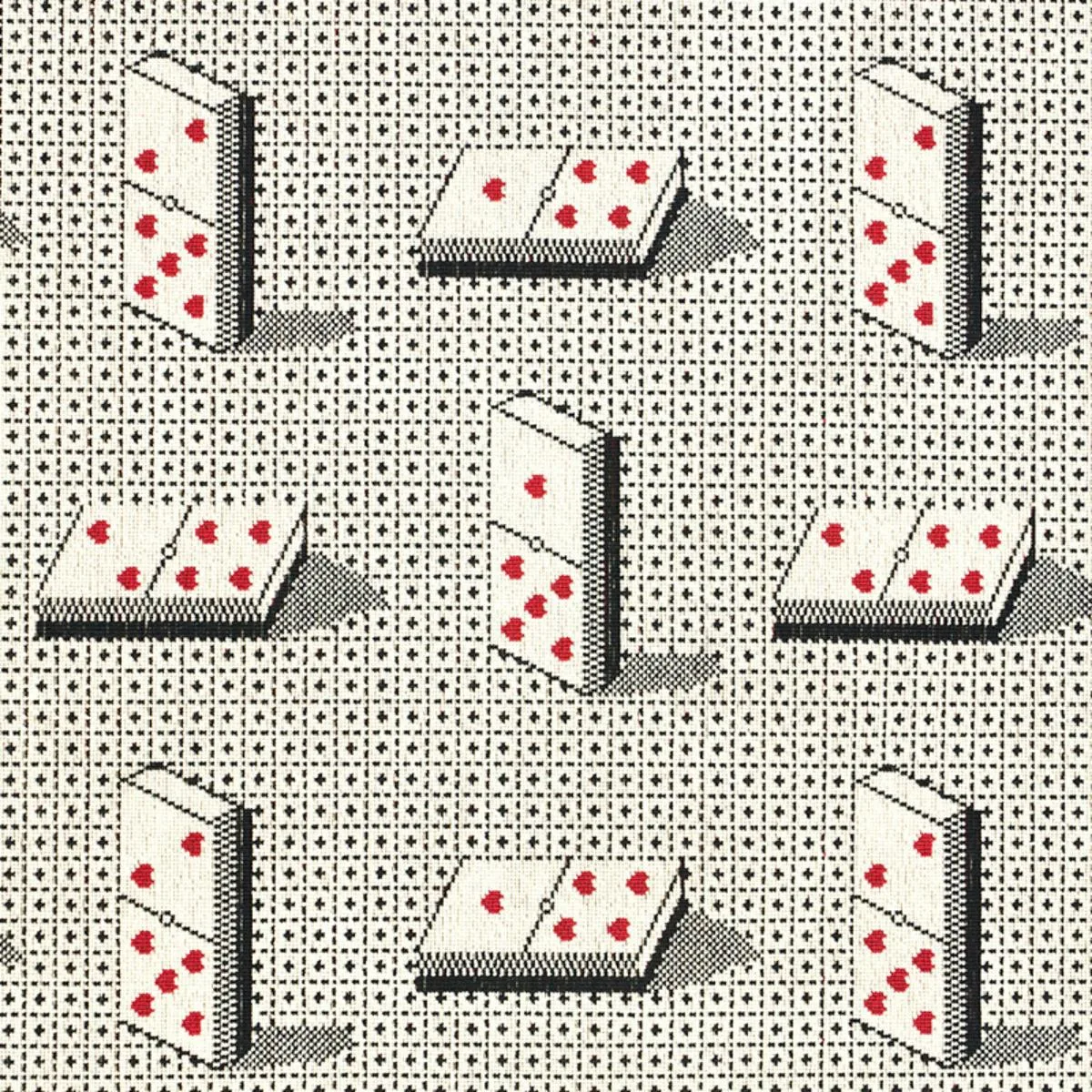 Schumacher 79320 Domino éPinglé Black fabric swatch
