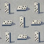 Schumacher 79321 Domino éPinglé Blue fabric swatch
