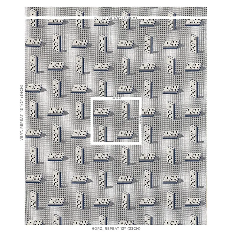 Schumacher 79321 Domino éPinglé Blue fabric swatch