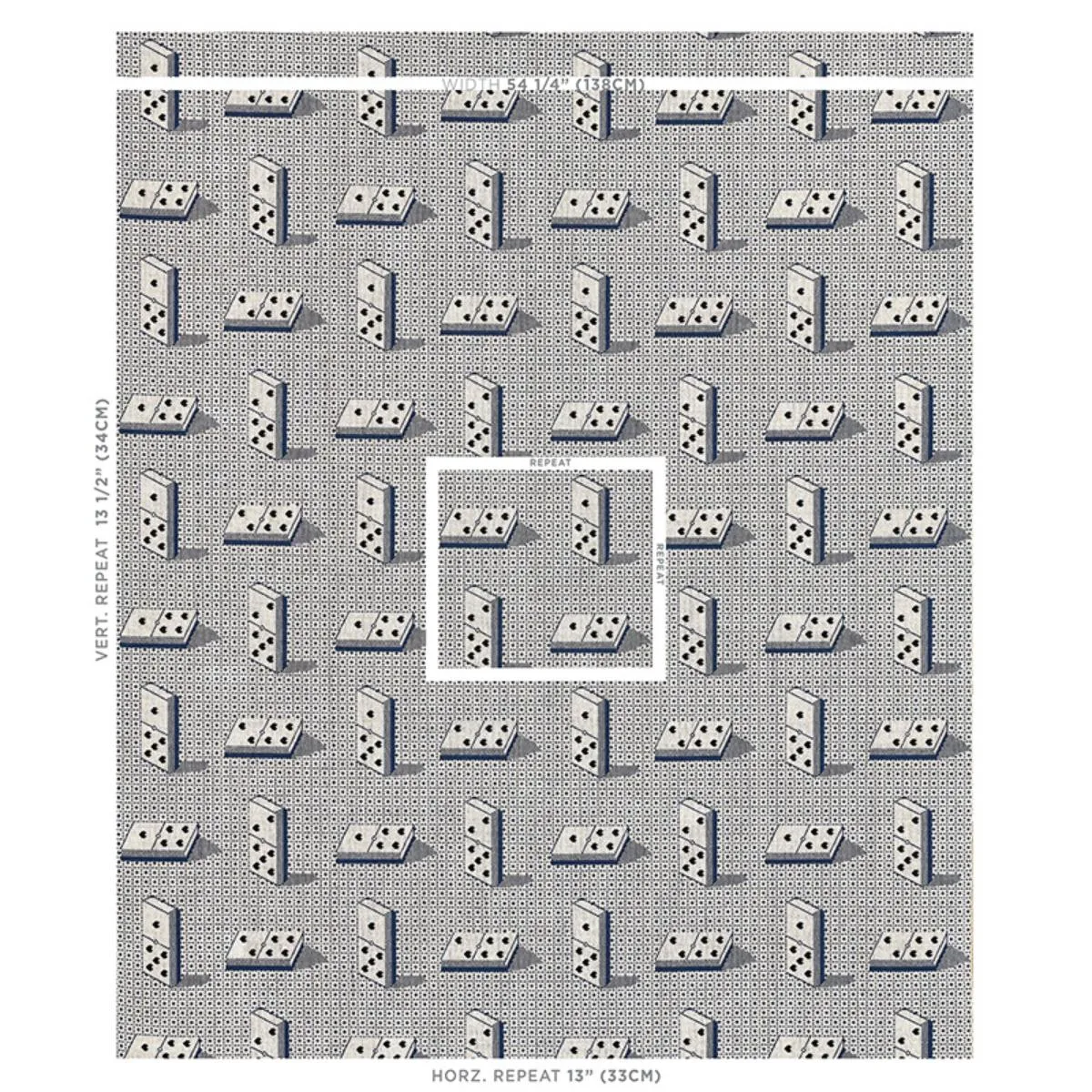 Schumacher 79321 Domino éPinglé Blue fabric swatch